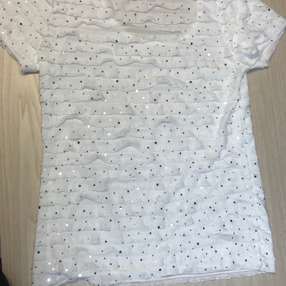 White top with silver sparkles